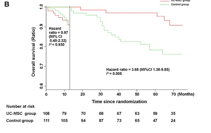間充質干細胞顯著改善了失代償性肝硬化的肝功能及長期生存率 間充質干細胞顯著改善了失代償性肝硬化的肝功能及長期生存率