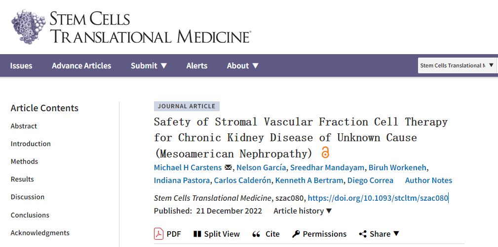 間充質干細胞治療不明原因慢性腎臟病的安全性 間充質干細胞治療不明原因慢性腎臟病的安全性