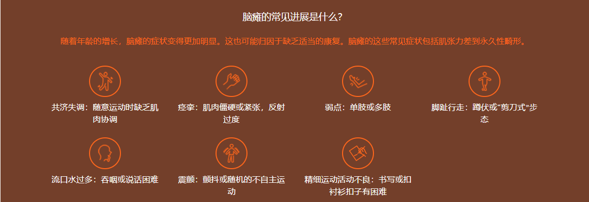腦癱的常見進展是什么? 腦癱的常見進展是什么?