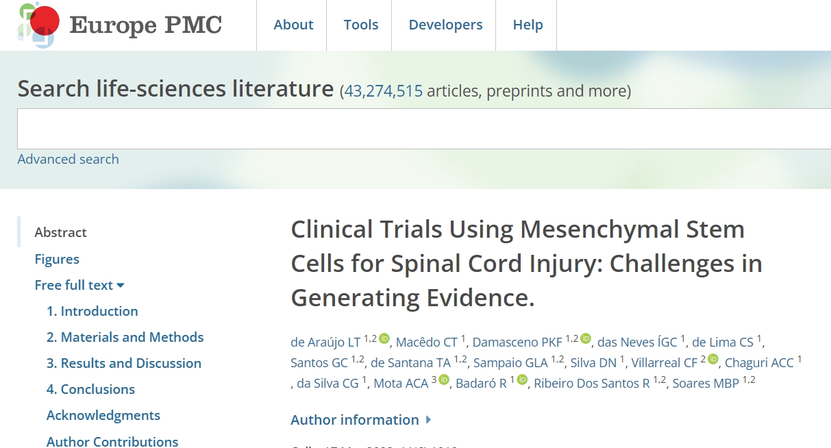 間充質干細胞治療脊髓損傷的臨床試驗 間充質干細胞治療脊髓損傷的臨床試驗