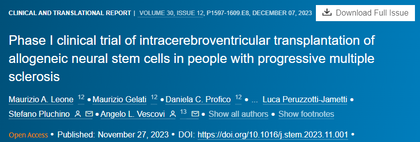 神經干細胞腦內移植治療15名多發性硬化癥患者:臨床試驗結果已揭曉! 神經干細胞腦內移植治療15名多發性硬化癥患者:臨床試驗結果已揭曉!