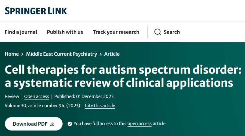 干細胞療法治療自閉癥譜:臨床應用的系統(tǒng)評價 干細胞療法治療自閉癥譜:臨床應用的系統(tǒng)評價