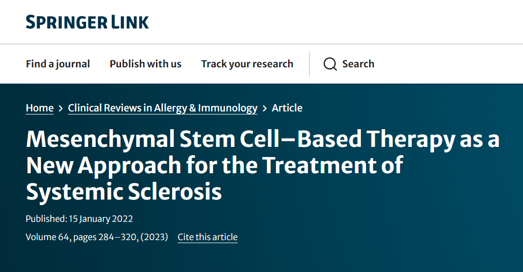 間充質干細胞療法是治療系統性硬化癥的新方法