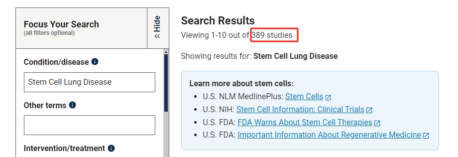 干細胞治療肺部疾病的臨床研究項目有389項。其中已完成的有138項。 干細胞治療肺部疾病的臨床研究項目有389項。其中已完成的有138項。