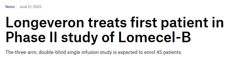 Longeveron 在 Lomecel-B 的階段性研究中治療了第一位患者 Longeveron 在 Lomecel-B 的階段性研究中治療了第一位患者