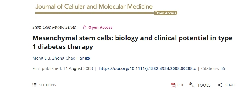 間充質干細胞:1 型糖尿病治療中的生物學和臨床潛力 間充質干細胞:1 型糖尿病治療中的生物學和臨床潛力
