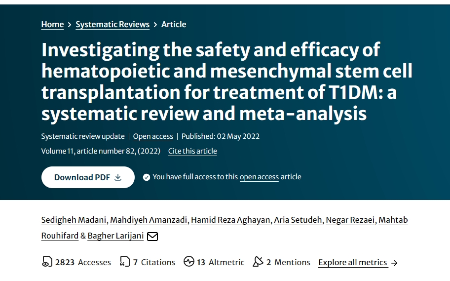 探討造血和間充質(zhì)干細(xì)胞移植治療1型糖尿病的安全性和有效性:系統(tǒng)評(píng)價(jià)和薈萃分析 探討造血和間充質(zhì)干細(xì)胞移植治療1型糖尿病的安全性和有效性:系統(tǒng)評(píng)價(jià)和薈萃分析