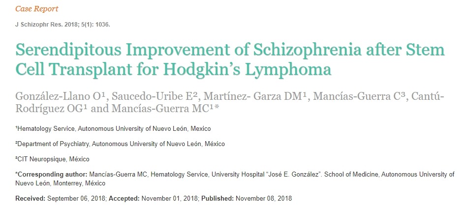 霍奇金淋巴瘤干細胞移植后精神分裂癥意外改善 霍奇金淋巴瘤干細胞移植后精神分裂癥意外改善