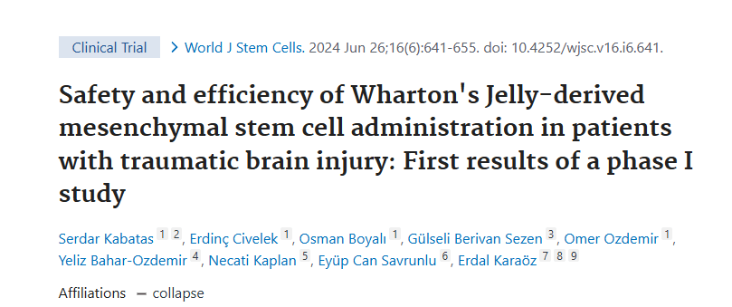 華通氏膠衍生的間充質(zhì)干細(xì)胞對創(chuàng)傷性腦損傷患者進(jìn)行治療的安全性和有效性:第一階段研究的初步結(jié)果 華通氏膠衍生的間充質(zhì)干細(xì)胞對創(chuàng)傷性腦損傷患者進(jìn)行治療的安全性和有效性:第一階段研究的初步結(jié)果