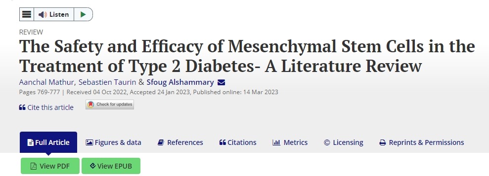 間充質(zhì)干細(xì)胞治療2型糖尿病的安全性和有效性 間充質(zhì)干細(xì)胞治療2型糖尿病的安全性和有效性