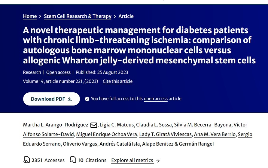 糖尿病患者慢性肢體缺血的新型治療方法:自體骨髓單核細(xì)胞與同種異體華通膠衍生間充質(zhì)干細(xì)胞的比較 糖尿病患者慢性肢體缺血的新型治療方法:自體骨髓單核細(xì)胞與同種異體華通膠衍生間充質(zhì)干細(xì)胞的比較