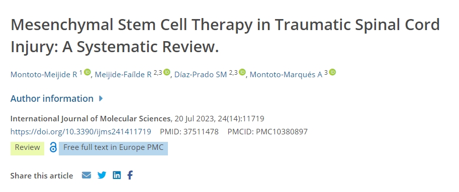 創(chuàng)傷性脊髓損傷的間充質干細胞治療:系統(tǒng)評價 創(chuàng)傷性脊髓損傷的間充質干細胞治療:系統(tǒng)評價