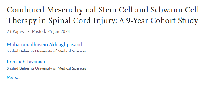 間充質(zhì)干細(xì)胞和雪旺細(xì)胞聯(lián)合治療脊髓損傷:一項(xiàng)為期 9 年的隊(duì)列研究 間充質(zhì)干細(xì)胞和雪旺細(xì)胞聯(lián)合治療脊髓損傷:一項(xiàng)為期 9 年的隊(duì)列研究