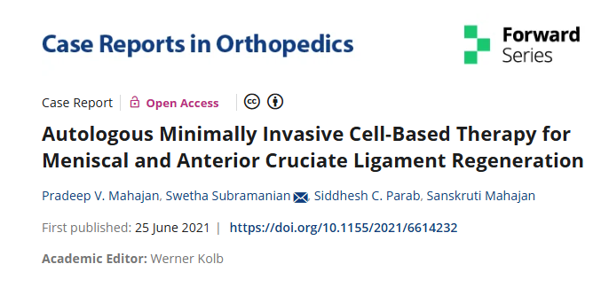 自體微創細胞療法治療半月板和前交叉韌帶再生 自體微創細胞療法治療半月板和前交叉韌帶再生
