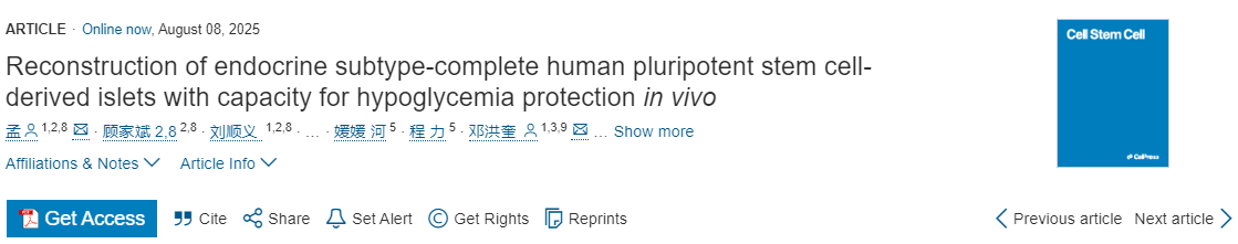 具有體內低血糖防護能力的、內分泌亞型完備的人多能干細胞來源胰島的構建 具有體內低血糖防護能力的、內分泌亞型完備的人多能干細胞來源胰島的構建