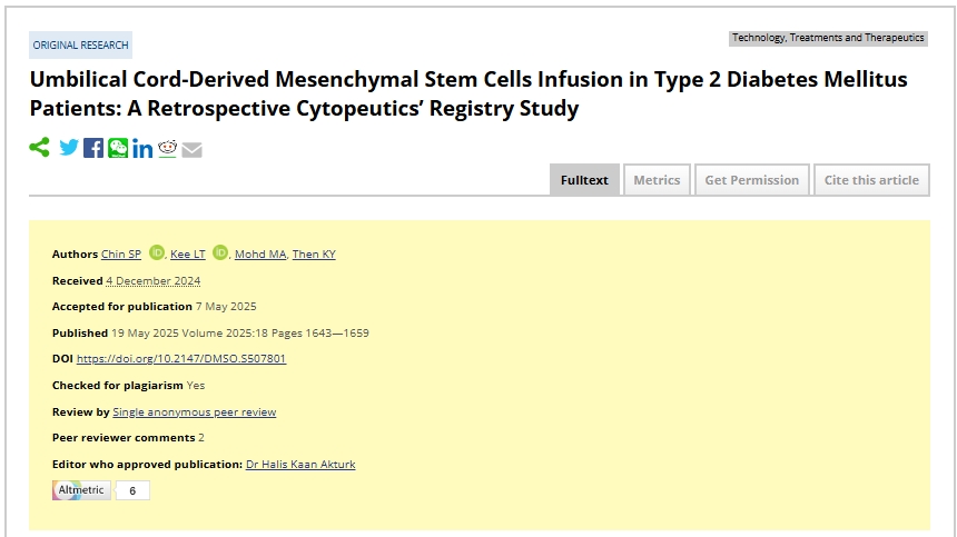 301名2型糖尿病患者干細(xì)胞治療新數(shù)據(jù):顯著改善代謝、肝腎及炎癥 301名2型糖尿病患者干細(xì)胞治療新數(shù)據(jù):顯著改善代謝、肝腎及炎癥