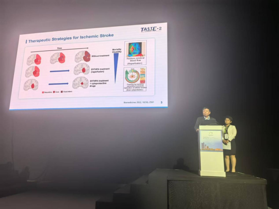 北京天壇醫院王擁軍教授與王春娟教授代表研究團隊在世界卒中大會現場介紹TASTE-2研究最新發現 北京天壇醫院王擁軍教授與王春娟教授代表研究團隊在世界卒中大會現場介紹TASTE-2研究最新發現