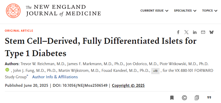 干細胞來源的完全分化胰島用于1型糖尿病 干細胞來源的完全分化胰島用于1型糖尿病