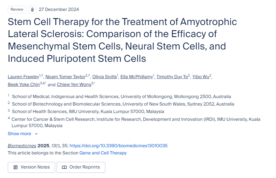 干細胞療法治療肌萎縮側索硬化癥：間充質干細胞、神經干細胞和誘導多能干細胞療效的比較